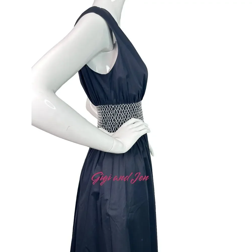 Kate Spade Poplin V-neck Dress Medium in Black